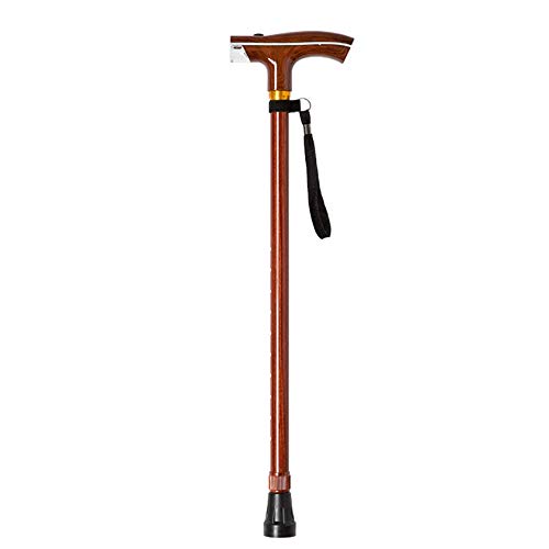Imita bastón de Madera, bastón Ajustable con luz LED, luz de aleación de Aluminio y muletas multifuncionales duraderas para Ancianos