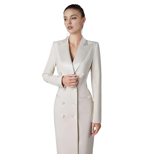 TIANMEI Women's Tuxedo Dress Maxi - Elegant Black Blazer Dress for Plus Size 18+ Formal Events - Image 2