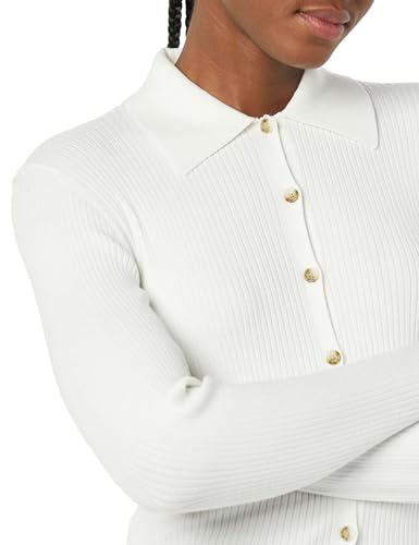 Image of Amazon Essentials Women's Fine Gauge Stretch Polo Ribbed Long Sleeve Sweater Cardigan