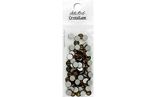 72pcs Crystal Lane ss30 (6.5mm) Brown Smoked Topaz Rhinestones Flat Backs, Round Glass Gemstone Embellishments