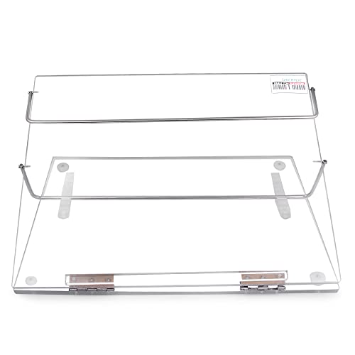 Image of Writing Desk Table Top Elevator with Adjustable Height Slant Book Reading Stand Office Tabletop Portable Easy Book Reading Stand (Small Size 15x12 Inches, Clear Transparent) 7MM Polystyrene