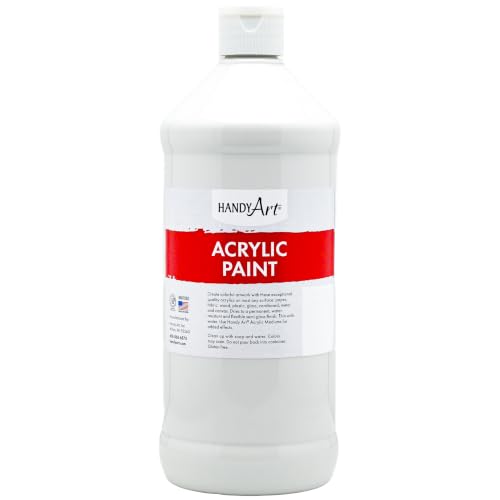 Handy Art Student Acrylic Paint, Titanium White, 32 oz Bottle, Semi-Gloss by Handy Art - Used condition - US$17.99