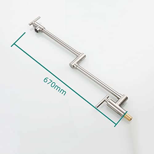 Grifo de cocina con doble manija de latón para llenar ollas 4