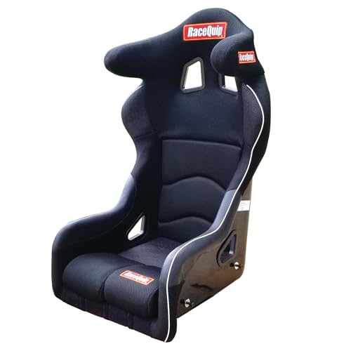 RaceQuip 96995599RQP Seat Non-Reclining FIA 16 in Harness Openings Fiberglass Black Fabric