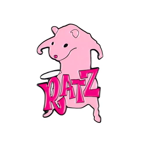 Funny Pink Rat Meme Enamel Pin, Kawaii Rat Humor Badge Brooch, Funny Cartoon Animal Lapel Brooches, Cute Rodent Badge Button, Retro Rodent Humor Meme Decorative Pin Jewelry Accessories