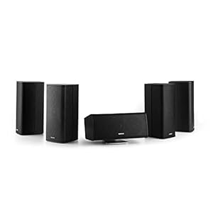 NUMAN Ambience 5.0 luidsprekersysteem – 5.0 surroundsysteem, home cinema-set, 4 x satellietluidsprekers, elk 60 watt RMS, middenluidspreker met aluminium voet, wandmontagesysteem, zwart