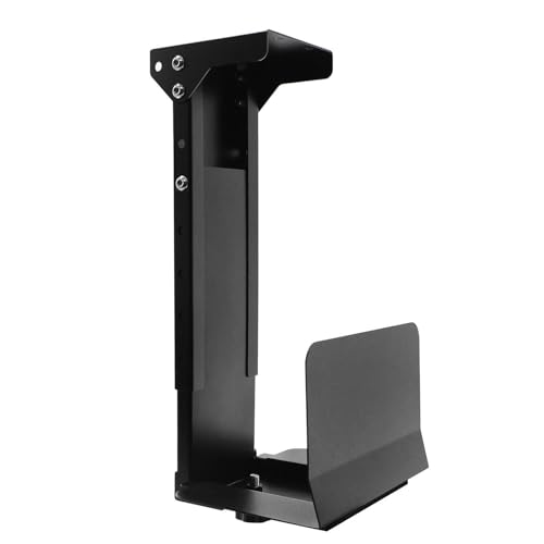 Heavy Duty Computer Wall Mount PC Case - Upgraded, Also Great for PC Mount Under Desk - Height Adjustable from 11' to 21', Width Adjustable from 5.5' to 9.8', Computer Tower Under Desk Home Office