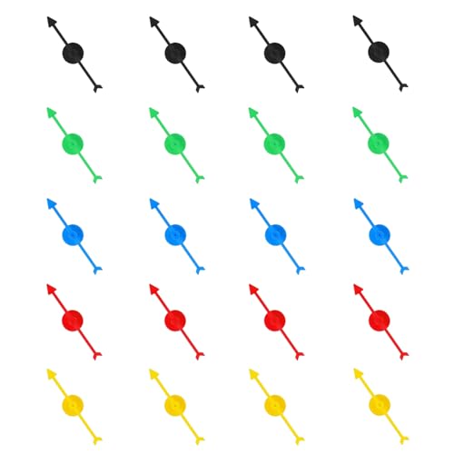 20 Stück Pfeil Spiel Zeiger Spinner, Brettspiel Spinner, Kunststoff Pfeil Spinner, Pfeil Spinner Wahrscheinlichkeit Spinners, für Schule, Brettspiel (5 Farben)