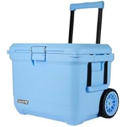 Coleman Pro Heavy-Duty 55qt Wheeled Ultra-Light Premium Hard Cooler, Extra-Thick Insulation Keeps Ice up to 5 Days, 92-Can Capacity, Heavy-Duty Wheels