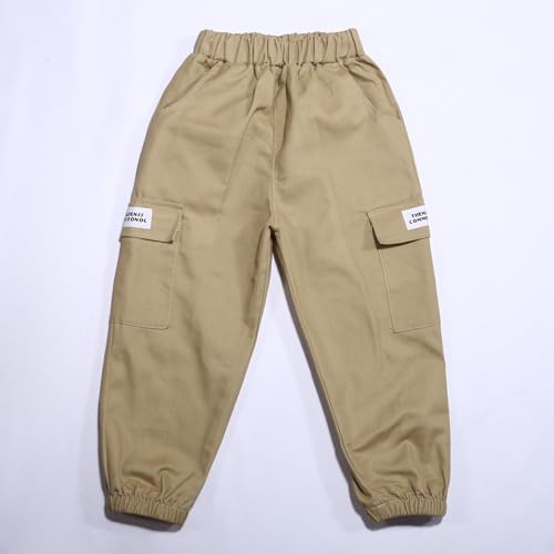 Boys Cargo Joggers Pants Kids' Stretch Elastic Waist Casual Jogging Trousers Bottom for Kids 11-12 Years4