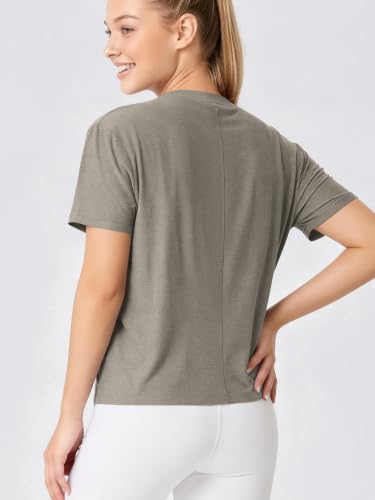 Image of ODODOS Women's Performance Cropped Tee Ultra Soft odSTRATUM Tech Short Sleeve Relaxed Top Crew Neck T-Shirts