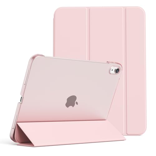 KVTVOU Case for iPad (A16) 11th/10th Generation (11/10.9 Inch, 2025/2022) Without Pencil Holder, Slim Hard PC Translucent Back Shell Protective Cover, Smart Trifold Stand & Auto Sleep/Wake, Pink by KVTVOU - Used condition - US$10.40