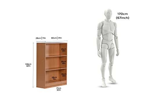 Image of DeckUp Muvo 3-Shelf Engineered Wood Book Shelf and Display Unit (Bavarian Beech, Matte Finish)