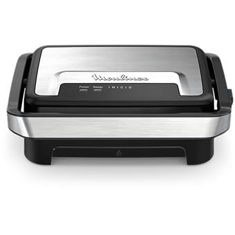 Moulinex Inicio Compact, Grill pour sandwichs & grill, plaques de cuisson antiadhésives, facile à nettoyer, facile à ranger, GI270D10