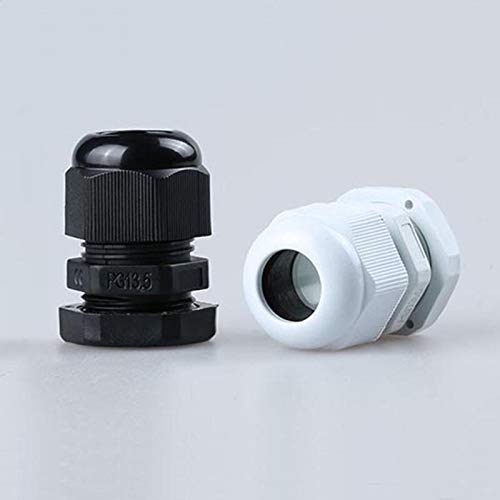 Wire & Cable Connectors White Black PG13.5 Nylon Cable Gland Wiring Accessories LED Cable Connector Waterproof Gland - (Color: 100)