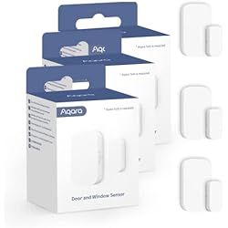 Sensor De Ventana Aqara Sensor de Puertas y Ventanas 3-Pack, Requiere AQARA HUB, Conexión Zigbee, Mini Sensor de Contacto Inalámbrico para Sistema de Alarma y Domótica, Compatible con Apple HomeKit, Alexa e IFTTT