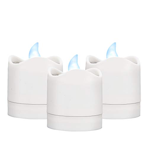 TYXSHIYE Lot de 6 bougies solaires d'extérieur - Lumière blanche froide - Sans flamme - Pour jardin, cour, balcon, mariage, décoration d'intérieur Cover