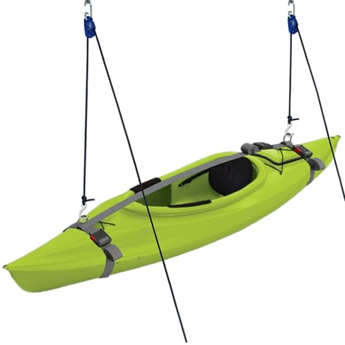 Tie Boss Kayak Hanger, Cargo Ceiling Storage, Overhead Storage, Watercraft Garage Storage, Hoist System.