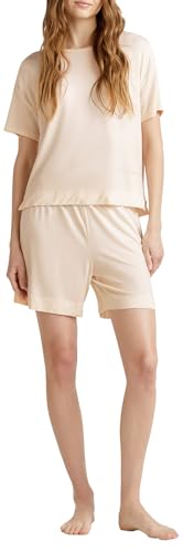 United Colors of Benetton T-Shirt 36MX3M07A Parte Superiore del Pigiama, Beige, L Donna
