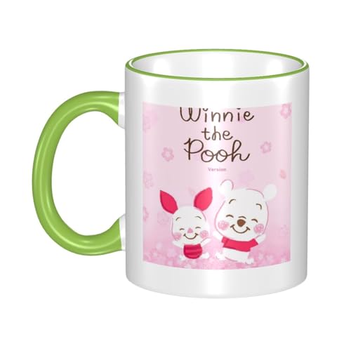 くまのプーさん (2) マグカップ 保温・保冷 電子レンジ対応 コーヒーカップ 陶器 セラミック 耐高温 軽量 個性人気 誕生日プレゼント大容量 Green