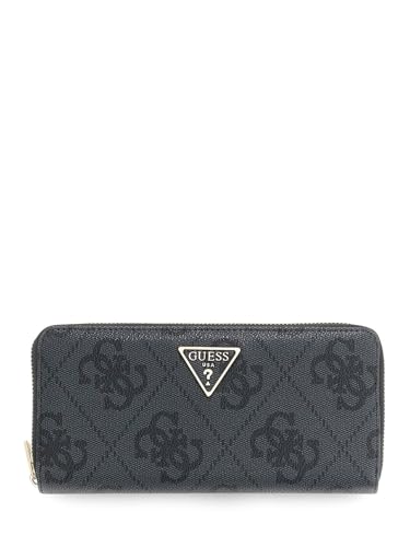 GUESS Porte-Monnaie Laurel II Large Zip Around Wallet Coal Logo Gris foncé