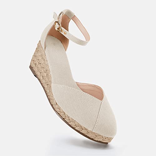 Image of Juliet Holy Womens Espadrilles Sandals Closed Toe Platform Ankle Strap Casual Summer Wedges