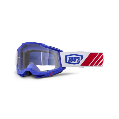 100% Accuri 2 Goggles - Eyewear for Motocross & Mountain Biking - Goggles for Dirt Bikes, Motorcycles & Bike Sports - Kolby, Clear Lens