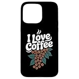 I Love Coffee Beanデザイン スマホケース iPhone 15 Pro Max 用