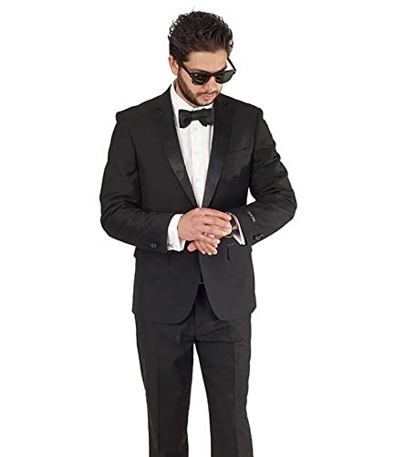 Slim Fit 1 Button Peak Lapel Tuxedo Jacket Satin Collar Dinner Blazer AZAR3