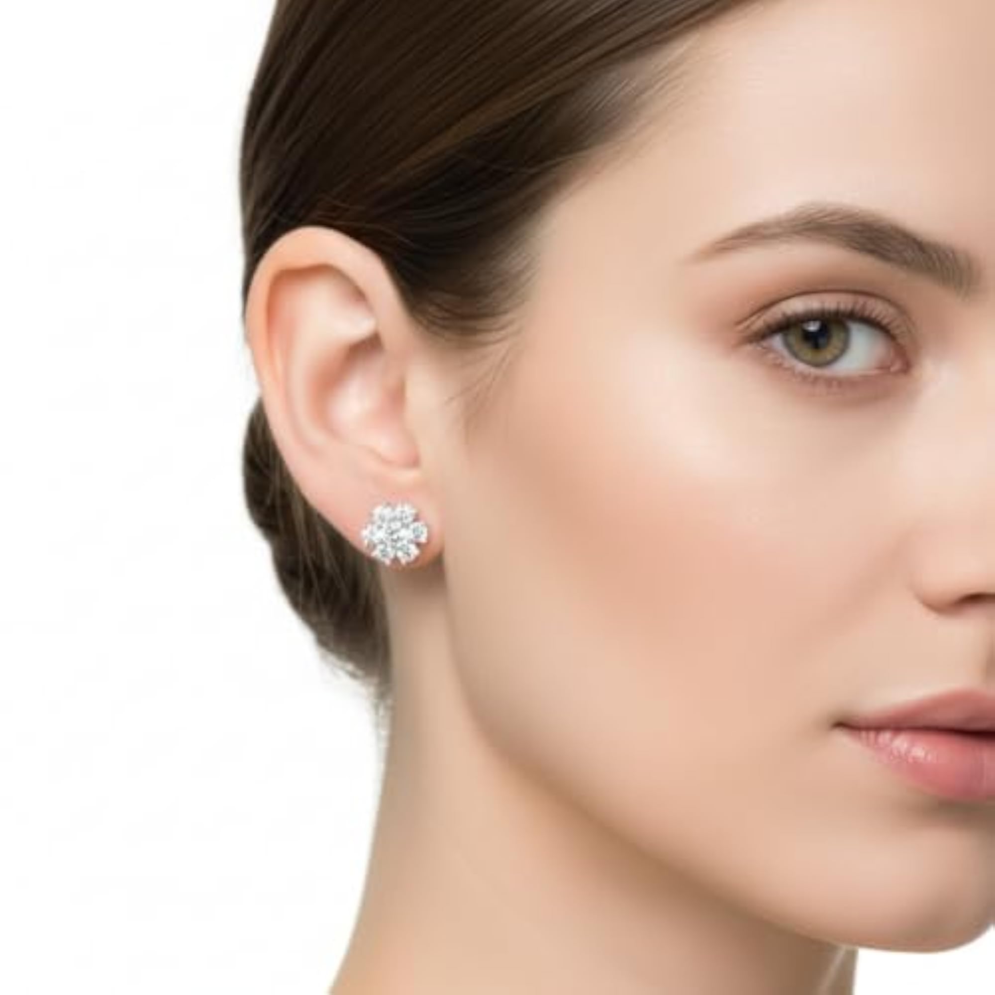 Women's 925 Sterling Silver Moissanite Stud Earrings