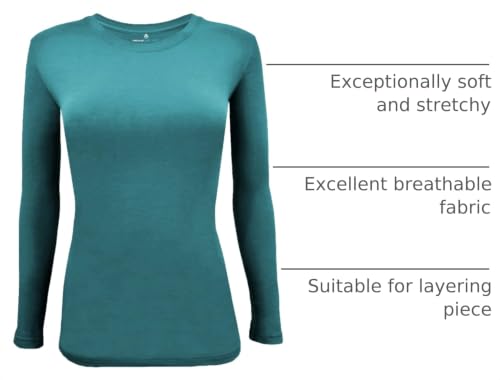 Image of Natural Uniforms Women's Long Sleeve Underscrub T-Shirt - Cotton Blend Scrub Base Layer for Nurses & Medical Professionals