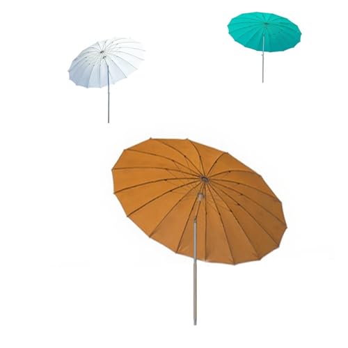 MACAGGTNTU 200cm Sombrilla Playa con Manivela, Regulable Altura Sombrilla Terraza Bohemio Sombrilla De Jardín para Playa Terraza Backyard(Khaki)