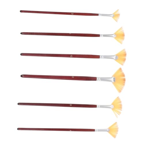 TOGEVAL 6Piezas Pinceles de Portátil de Pinceles Plano para Manualidades de Limpiar y Duradero