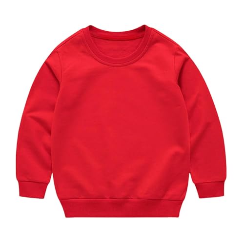 kids Crewneck Pullover Tops Boys Girls Long Sleeve Sweatshirt Casual Cotton Shirts Solid Color Shirts Fall Clothes