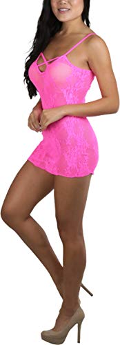Image of ToBeInStyle Women's Stretch See Through Fishnet Novelty Mini Rave Party Dress