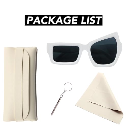 Fashion Sunglasses,Irregular Frame,White,Cool Design,Unisex Sun Glasses3