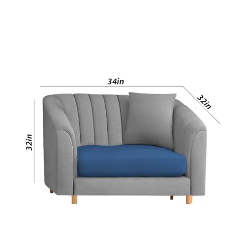 Image of Doraldo Seater Sofa Set for Living Room (Blue Grey) Premium Fabric Sofa Set