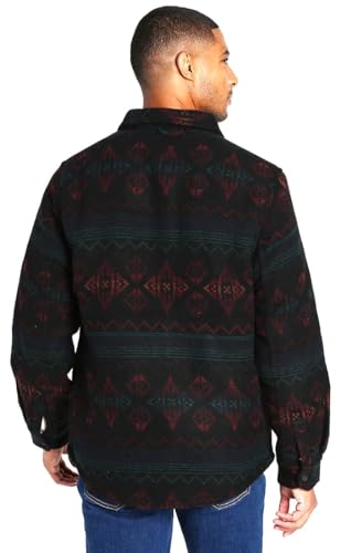 Jachs Men's Wool Blend Sherpa Lined Flannel Shirt Jacket (US, Alpha, Medium, Regular, Regular, Black)3