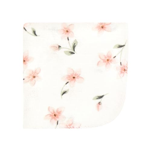 Image of Hudson Baby Unisex Baby Flannel Cotton Poly Washcloths, Pink Dainty Floral 10 Pack, One Size