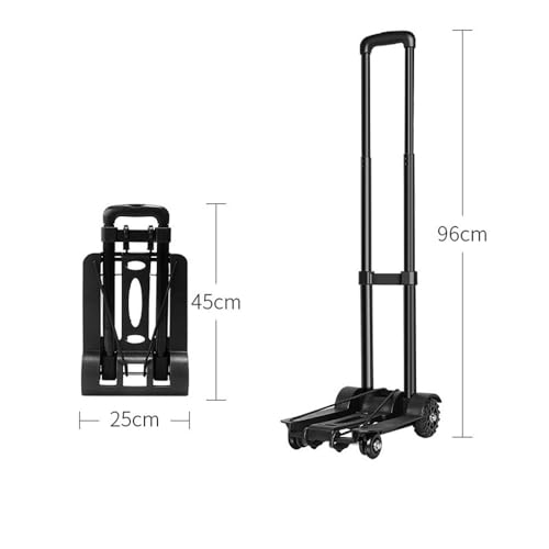 Carretilla plegable con 4 ruedas giratorias ligera y portátil miniatura 2