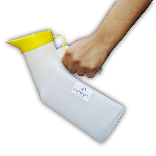 Image of Urinal Pot Portable And Safe Plastic Urine Pot With Cap Urine Bottle for for Urination (1000ml) Pack of 2