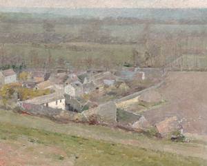 Peinture à l'huile paysage impressionniste Theodore Robinson 1889 toile 30x40