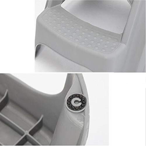 Taburete de escalera de mano portátil gris de 2 capas antideslizante 7