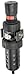 Parker 07E42A11AC One Piece Filter/Regulator, 3/4" NPT, Polycarbonate with Metal Bowl Guard, Twist Drain, 40 micron, 90 scfm, Relieving Type, 1-60 psig Pressure Range, without Gauge
