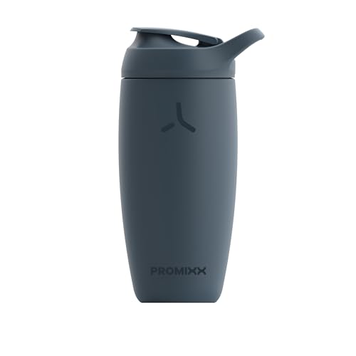 Promixx Pursuit Shaker Bottle Insulated Stainless Steel Water Bottle and Blender Cup, 18oz, Midnight Blue