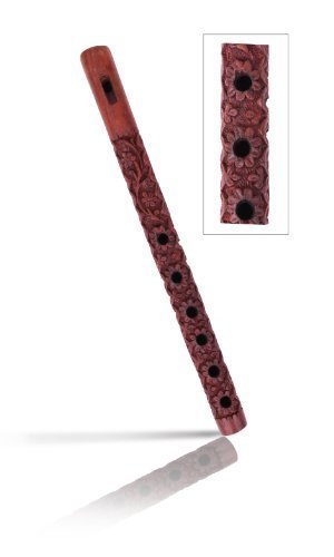 Style Shopping Flute Carving Wooden Player Bansuri Lord Krishna Musical Instrument Flutes (Brown, 13 Inch)-image-19
