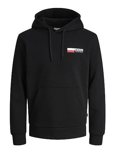 JACK & JONES Jjecorp Logo Sweat À Capuche Play Noos Sweatshirt à capuche, Homme, Noir/Imprimé : P4 Small Print, M JACK & JONES Jjecorp Logo Sweat À Capuche Play Noos Sweatshirt à capuche, Homme, Noir/Imprimé : P4 Small Print, M