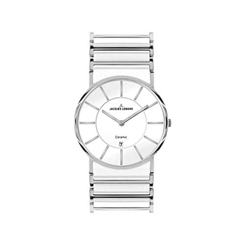 Preisvergleich Produktbild Jacques Lemans Unisex Analog Quarz Uhr mit Keramik Armband 1-1648E