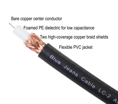 Blue Jeans Cable BJC LC-2 Stereo Audio Cables (Black, 6 Foot)