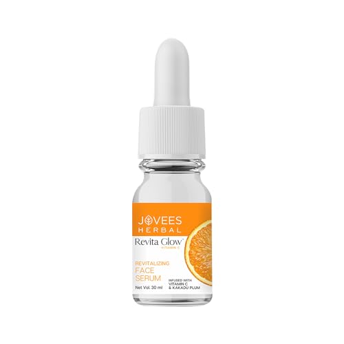 Jovees Herbal Revita Glow Vitamin C Face Serum Infused with Vitamin C & Kakadu Plum |Reduces Dark Spots|For Naturally Glowing Skin | For All Skin Type | 30ml